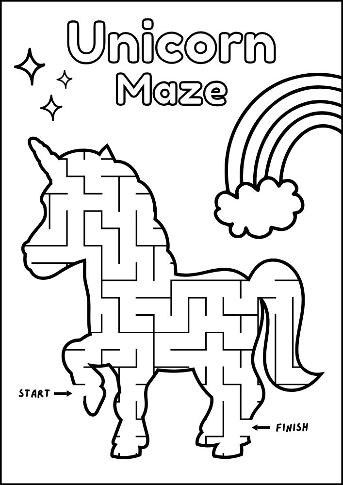 Free Printable Unicorn Activities for Kids Magical Game Printout Free Printable Unicorn Activities for Kids Maze