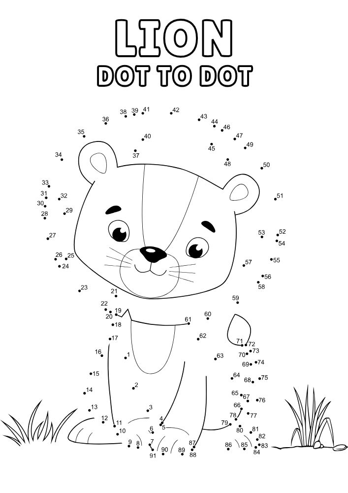 Free Printable Zoo Activities for Kids Animals Wildlife Games Lion Dot to Dot