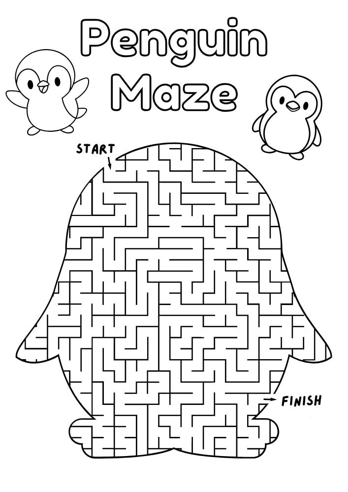 Free Printable Zoo Activities for Kids Animals Wildlife Games Penguin Maze