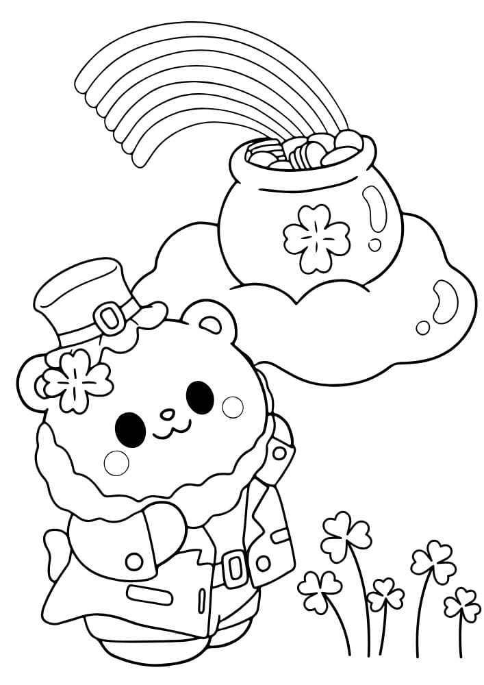 free printable st patricks day coloring pages for kids colouring book printout irish march bear cute leprechaun rainbow St. Patty's Day Saint