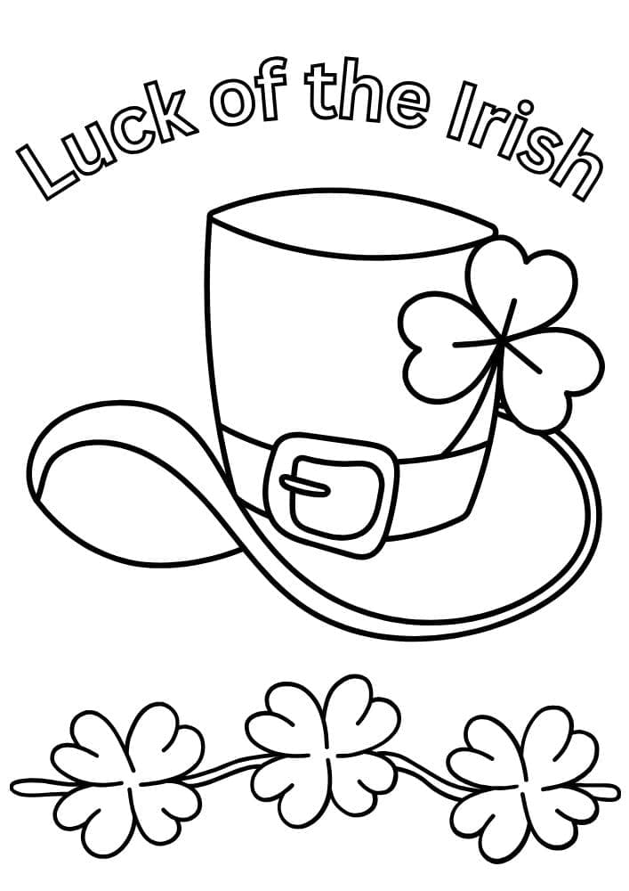 free printable st patricks day coloring pages for kids colouring book printout irish march leprechaun hat clover St. Patty's Day Saint