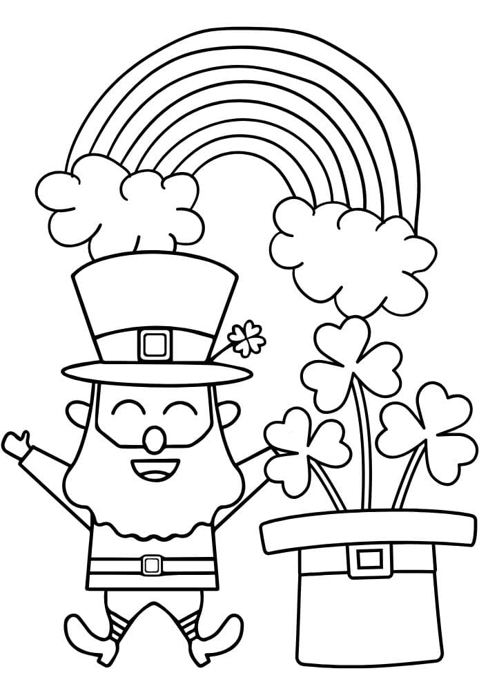 free printable st patricks day coloring pages for kids colouring book printout irish march leprechaun rainbow St. Patty's Day Saint