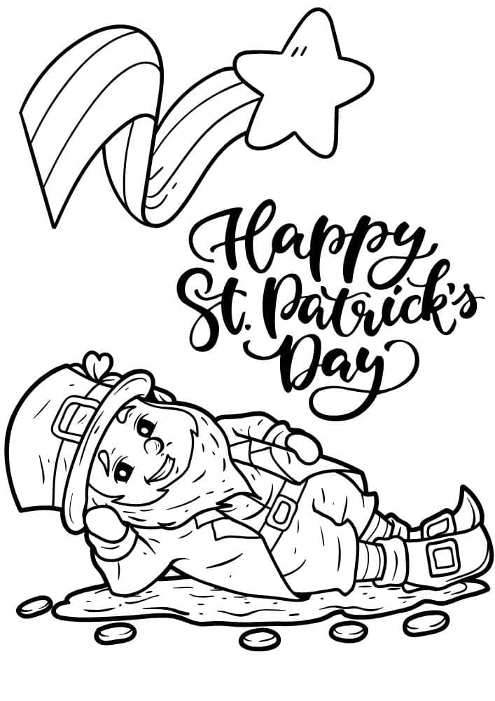 free printable st patricks day coloring pages for kids colouring book printout irish march leprechaun St. Patty's Day Saint