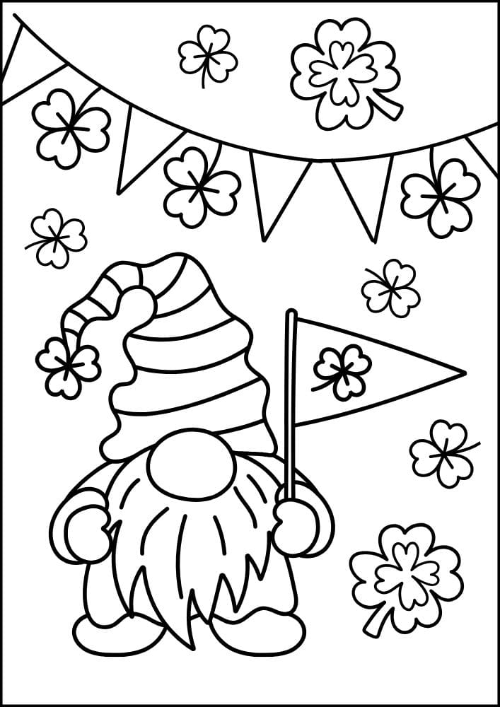 free printable st patricks day coloring pages for kids colouring book printout irish march lucky gnome shamrock St. Patty's Day Saint