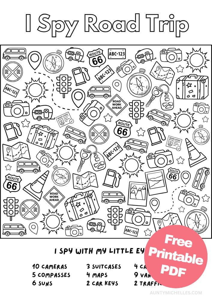 Free Printable Road Trip I Spy Activities for Kids