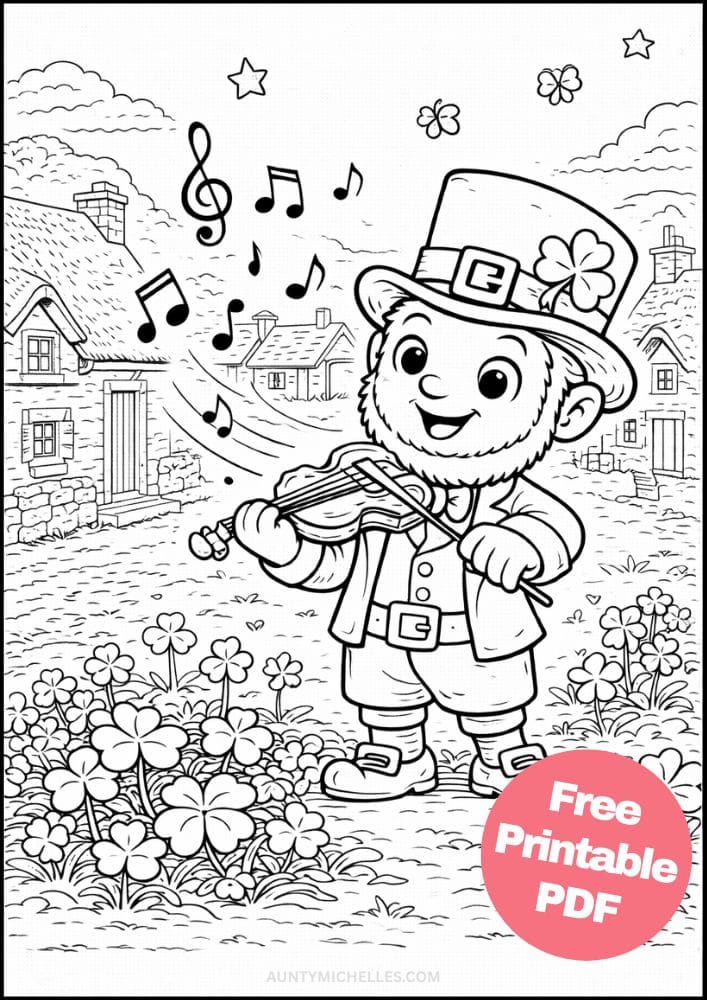 Free Printable St Patricks Day Coloring Pages for Kids St Pattys Coloring Book Printout Sheets 18 Irish