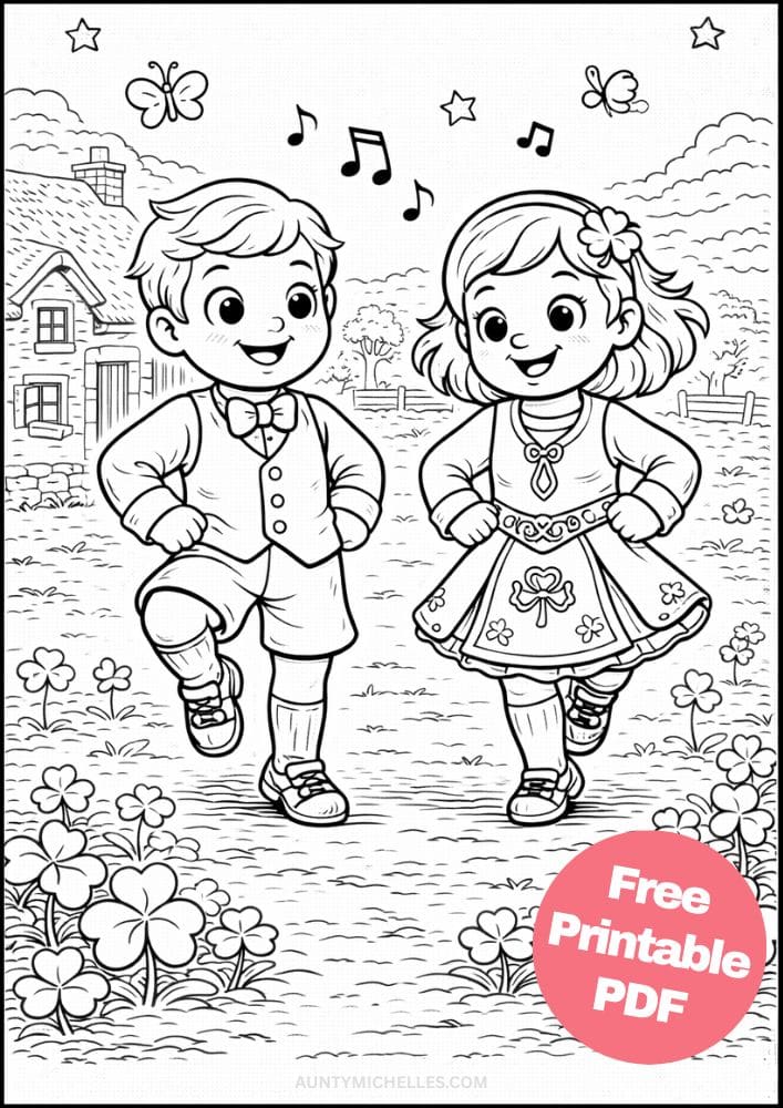 Free Printable St Patricks Day Coloring Pages for Kids St Pattys Coloring Book Printout Sheets 19 Irish clog dance jig