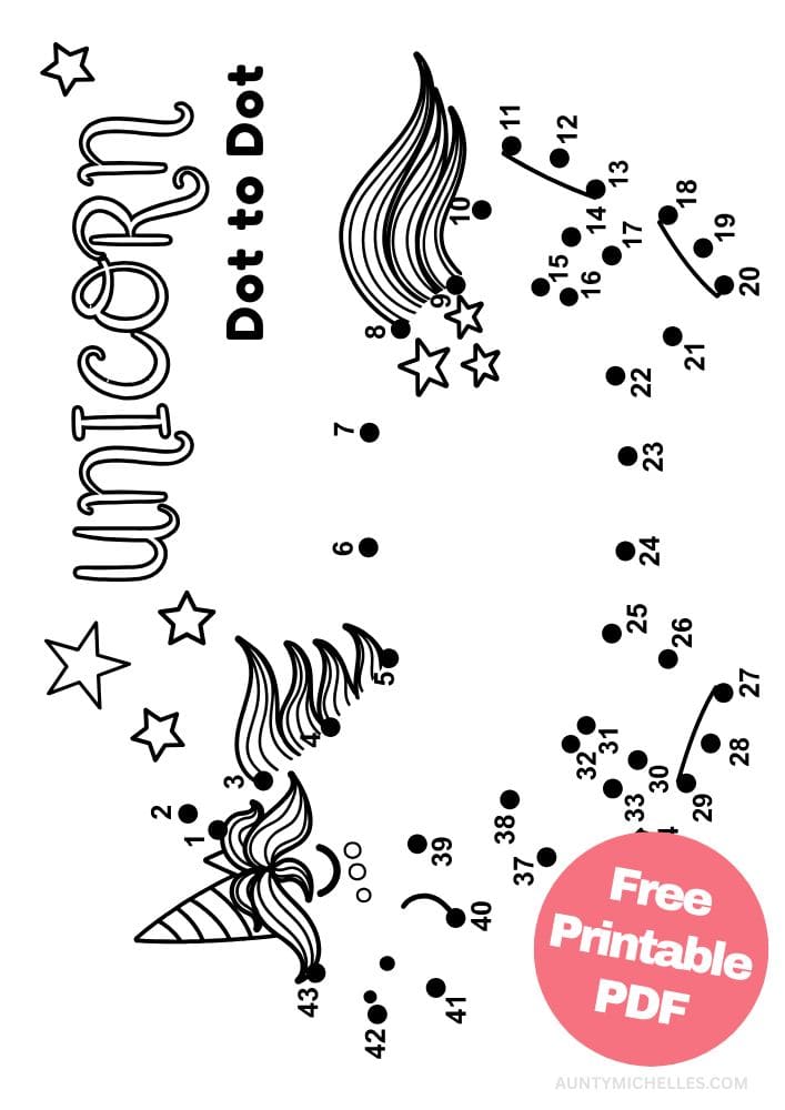 Free Printable Unicorn Activities for Kids Magical Game Printout Free Printable Unicorn Activities for Kids Connect the Dots