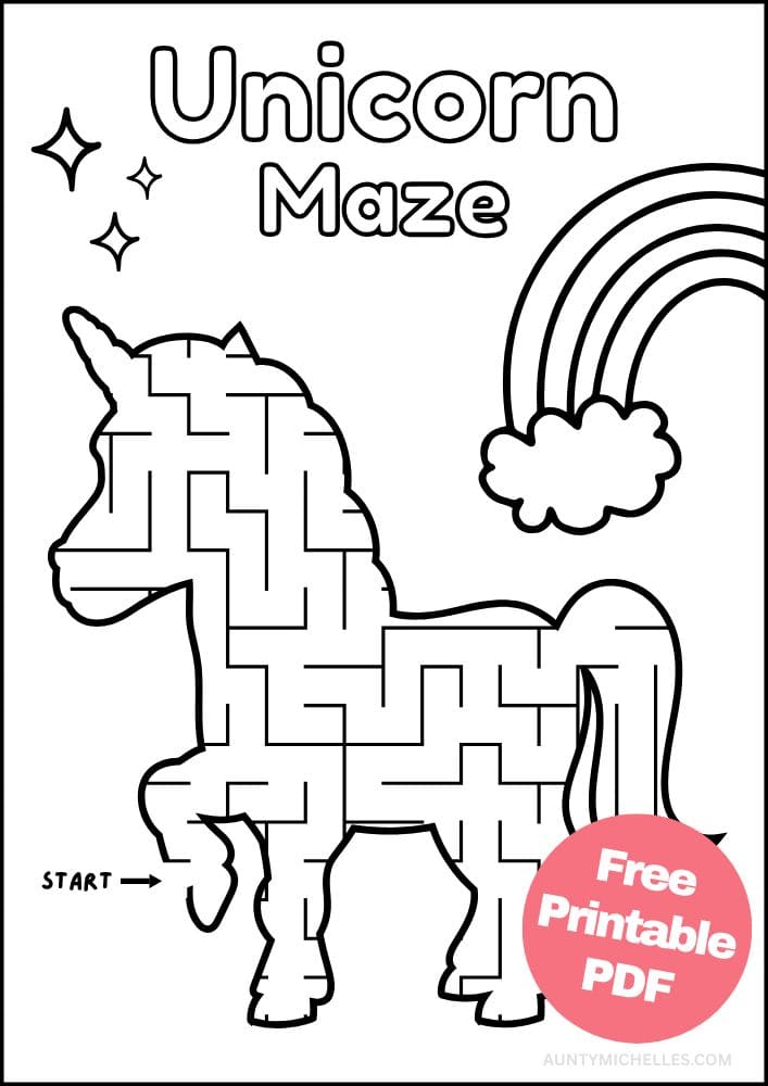 Free Printable Unicorn Activities for Kids Magical Game Printout Free Printable Unicorn Activities for Kids Maze