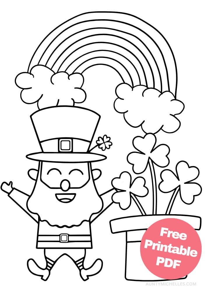 free printable st patricks day coloring pages for kids colouring book printout irish march leprechaun rainbow St. Patty's Day Saint