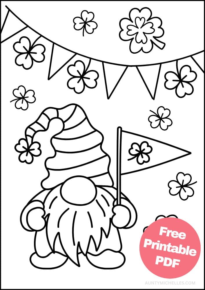free printable st patricks day coloring pages for kids colouring book printout irish march lucky gnome shamrock St. Patty's Day Saint
