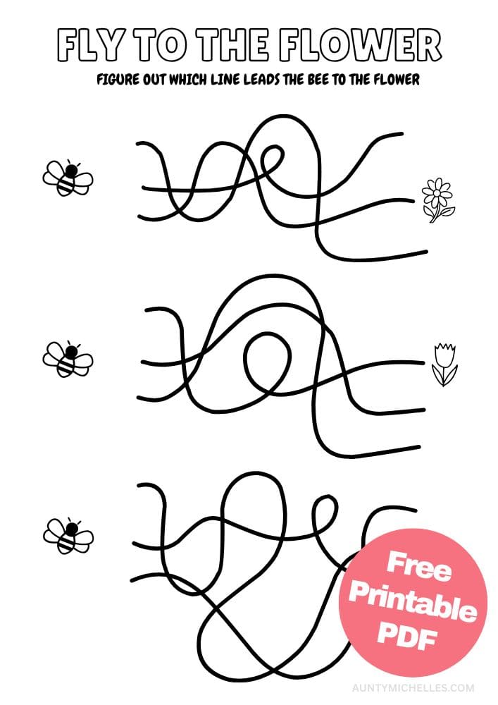 Printable Spring problem solving activity for kids