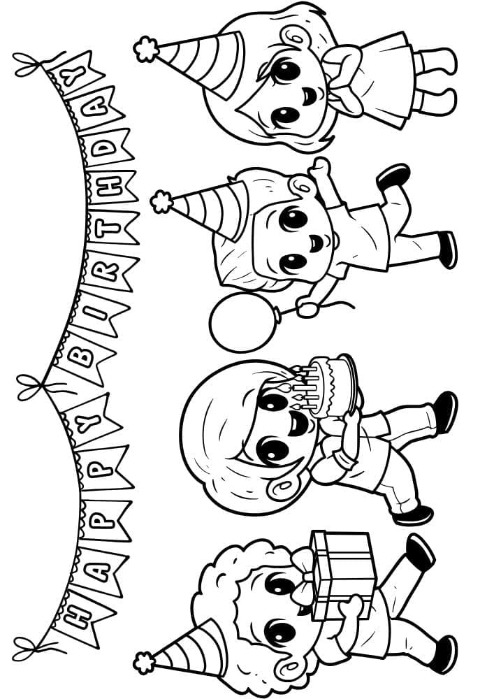 Free Printable Birthday Coloring Pages for Kids Colouring Book Happy Bday Printout Kids boy girl birthday party diversity