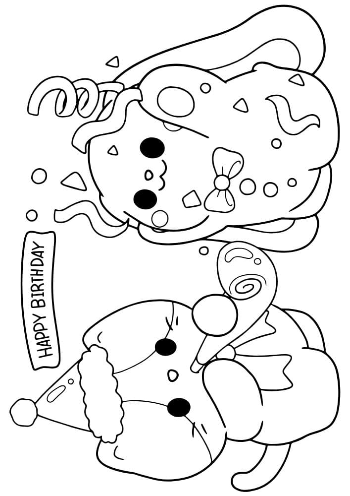 Free Printable Birthday Coloring Pages for Kids Colouring Book Happy Bday Printout Kids cat bunny rabbit confetti party hat