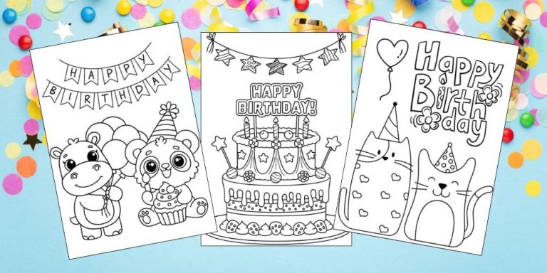 Free Printable Birthday Coloring Pages for Kids blog feature