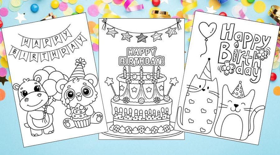 Free Printable Birthday Coloring Pages for Kids blog feature
