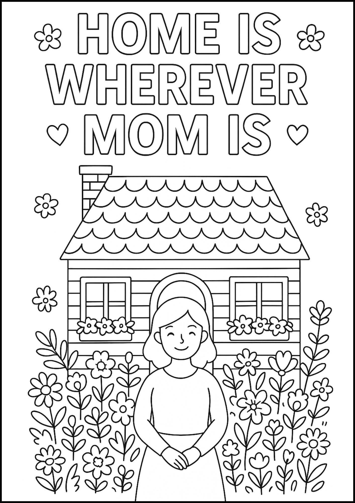 Free Printable Mother's Day Coloring Pages for Kids Colouring Book Mom home garden