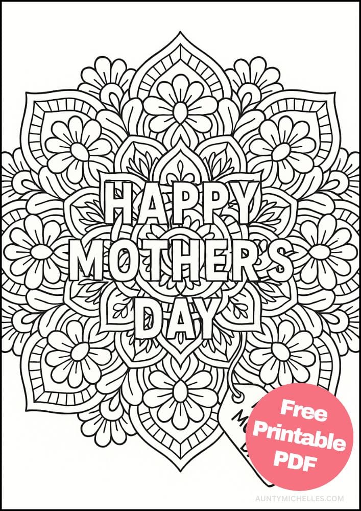 Free Printable Mother's Day Coloring Pages for Kids Colouring Book Mom mandala teenager