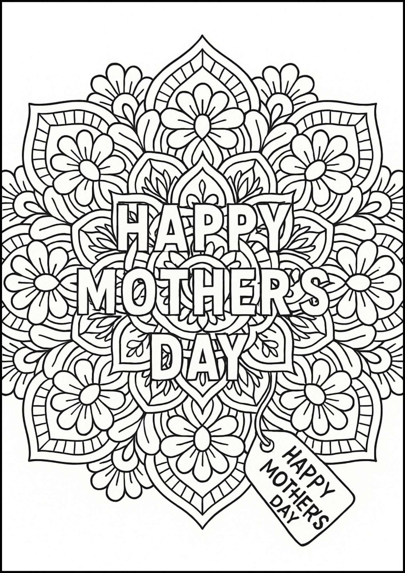 Free Printable Mother's Day Coloring Pages for Kids Colouring Book Mom mandala teenager