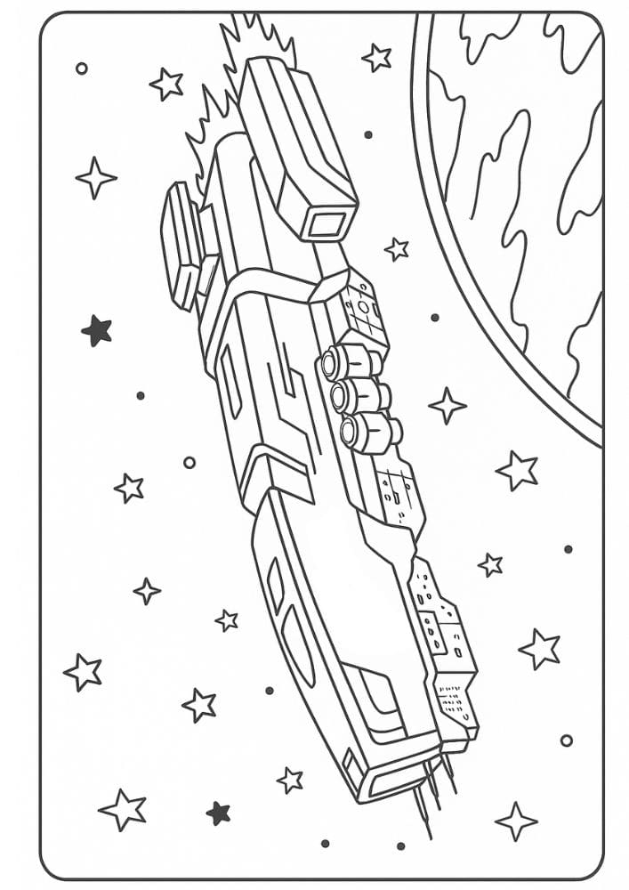 Free Printable Spaceship Coloring Pages for Kids Colouring Book Printout Outer Space Astronaut Science Scifi Alien