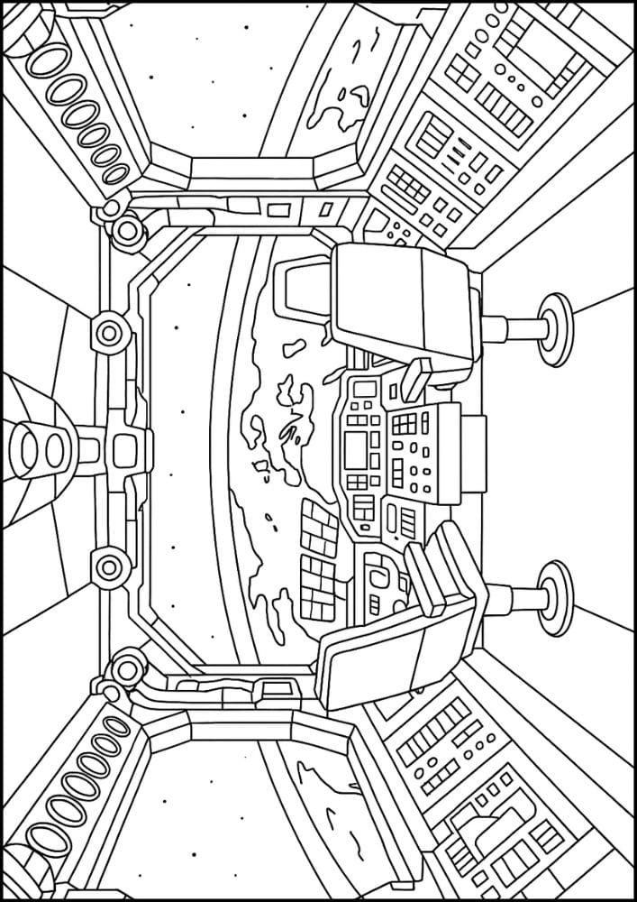 Free Printable Spaceship Coloring Pages for Kids Colouring Book Printout Outer Space Astronaut Science Scifi Cockpit