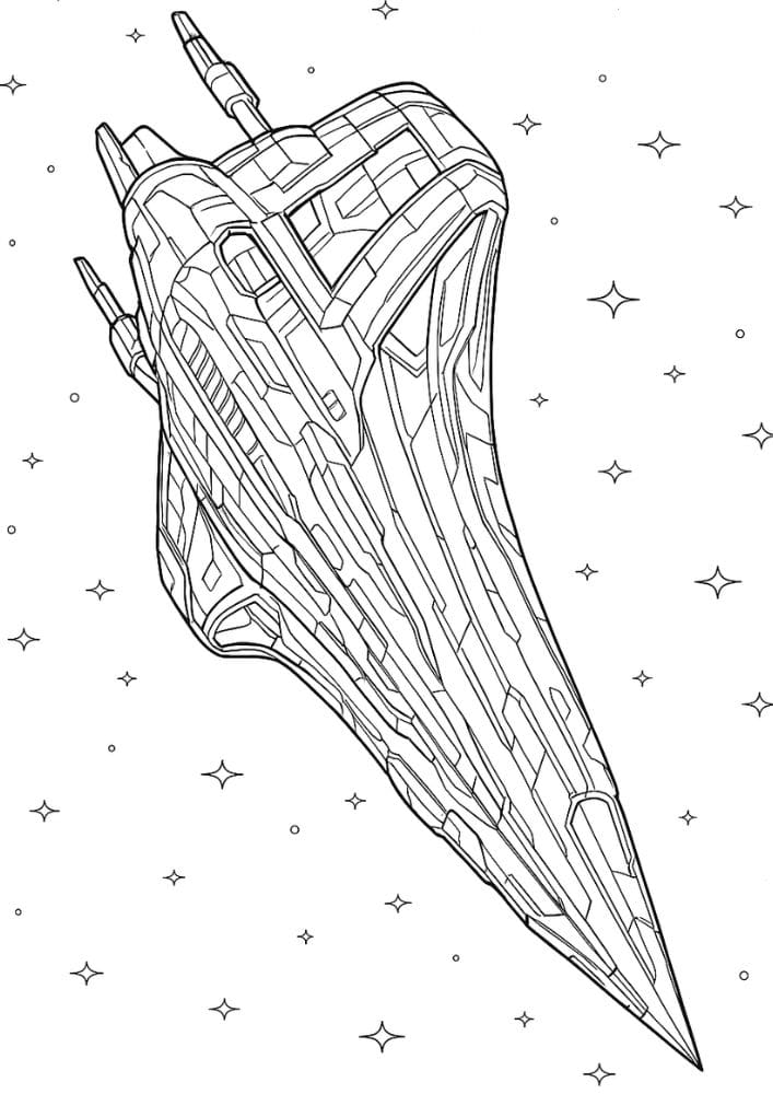 Free Printable Spaceship Coloring Pages for Kids Colouring Book Printout Outer Space Astronaut Science Scifi Complex