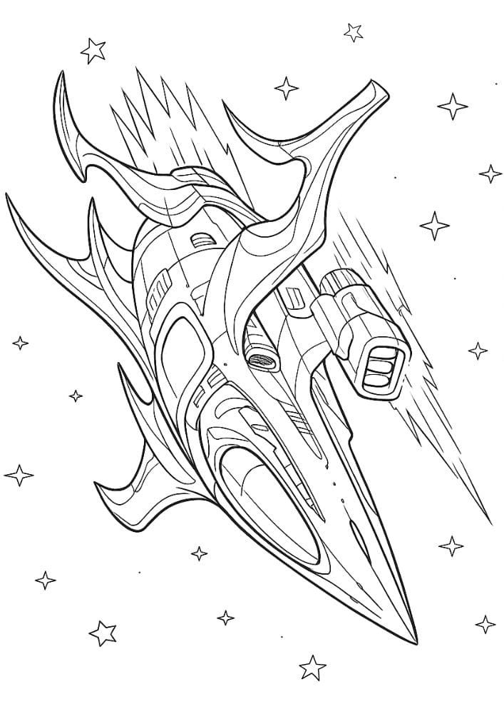 Free Printable Spaceship Coloring Pages for Kids Colouring Book Printout Outer Space Astronaut Science Scifi Futuristic Alien Ship
