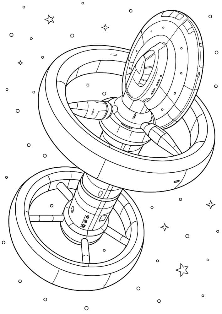 Free Printable Spaceship Coloring Pages for Kids Colouring Book Printout Outer Space Astronaut Science Scifi Satellite Space Station