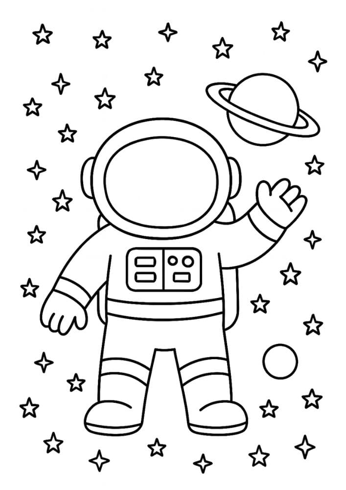 Free Printable Spaceship Coloring Pages for Kids Colouring Book Printout Outer Space Astronaut Science Scifi Saturn Cute