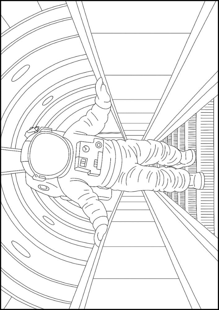 Free Printable Spaceship Coloring Pages for Kids Colouring Book Printout Outer Space Astronaut Science Scifi Space Walk