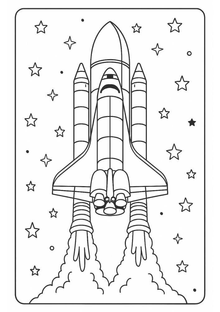 Free Printable Spaceship Coloring Pages for Kids Colouring Book Printout Outer Space Astronaut Science Scifi Takeoff