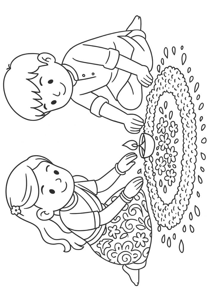 Free Printable Diwali Coloring Pages for Kids Tihar Colouring Book Printout Hindu Activities India Festival 18