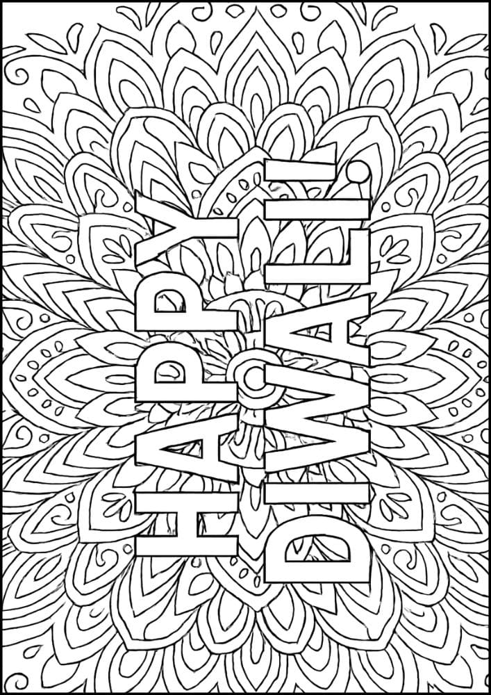 Free Printable Diwali Coloring Pages for Kids Tihar Colouring Book Printout Hindu Activities India Festival Madala Design