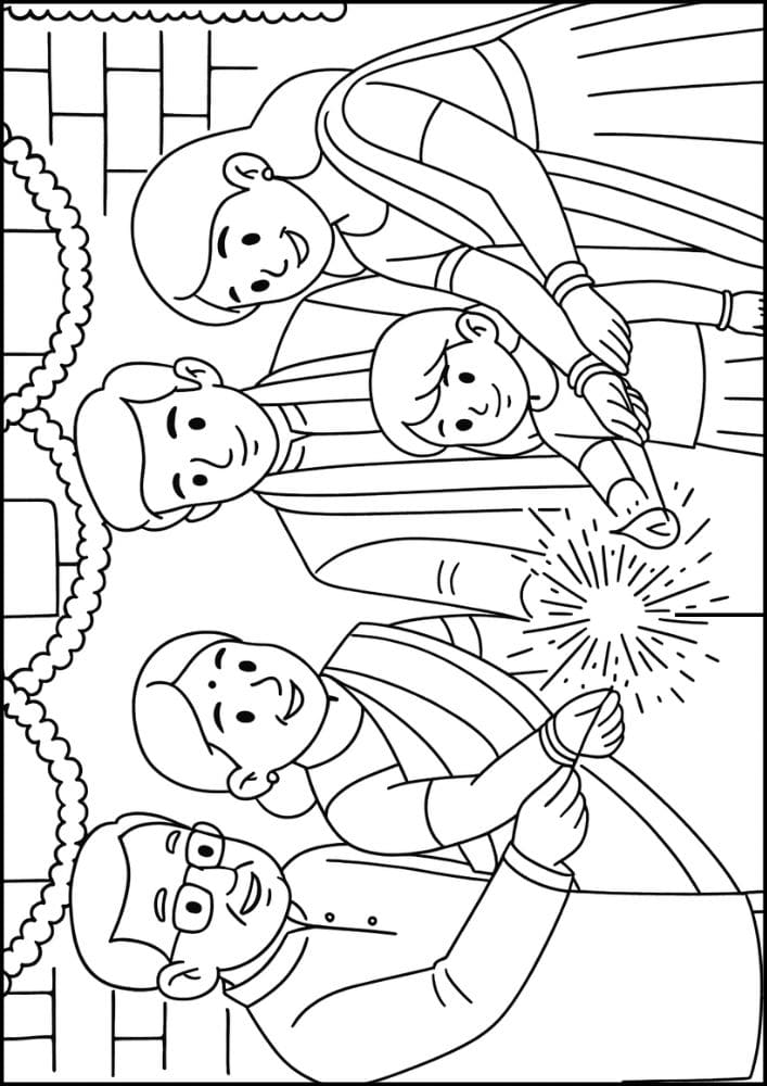 Free Printable Diwali Coloring Pages for Kids Tihar Colouring Book Printout Hindu Activities India Festival Sparkler Family