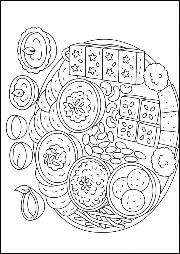 Free Printable Diwali Coloring Pages for Kids Tihar Colouring Book Printout Hindu Activities India Festival Sweets