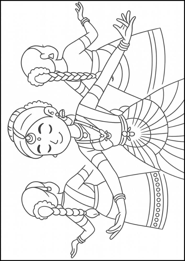 Free Printable Diwali Coloring Pages for Kids Tihar Colouring Book Printout Hindu Activities India Festival cultural dance