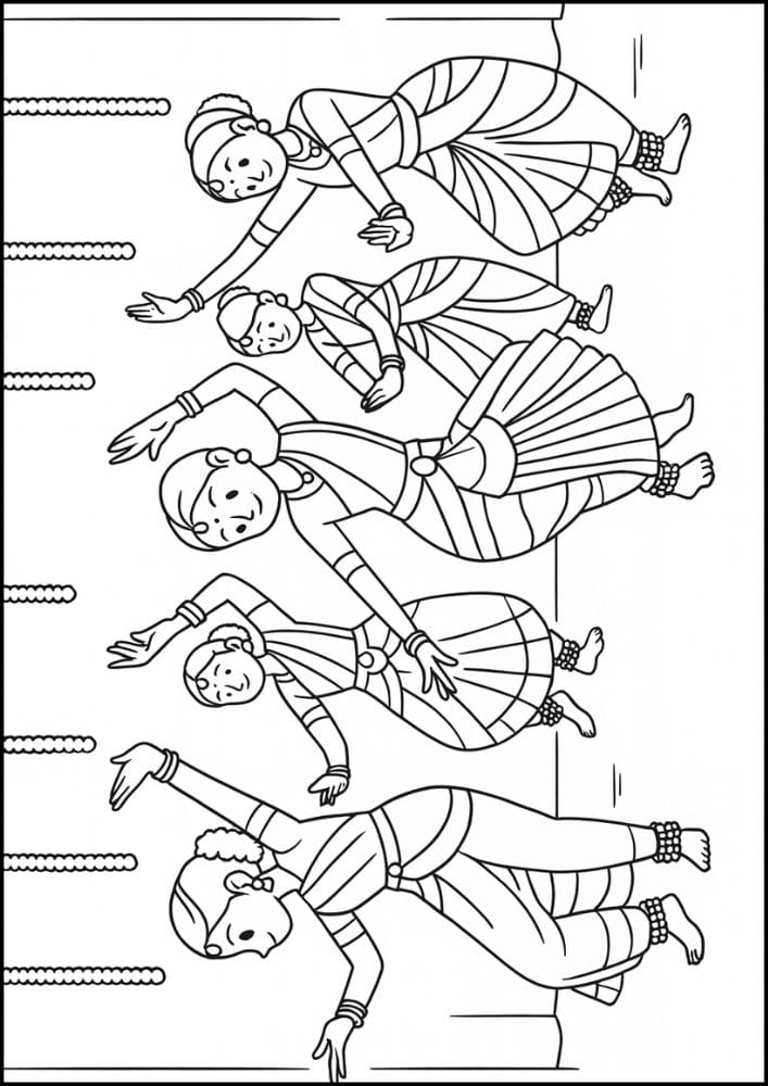 Free Printable Diwali Coloring Pages for Kids Tihar Colouring Book Printout Hindu Activities India Festival dancers