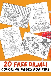Free Printable Diwali Coloring Pages for Kids, Tihar Colouring Book, Hindu Festival Printout, Indian Activities, India Festival, Festival of Light, Rangoli, Mandala, Dancing, Feast, Puja