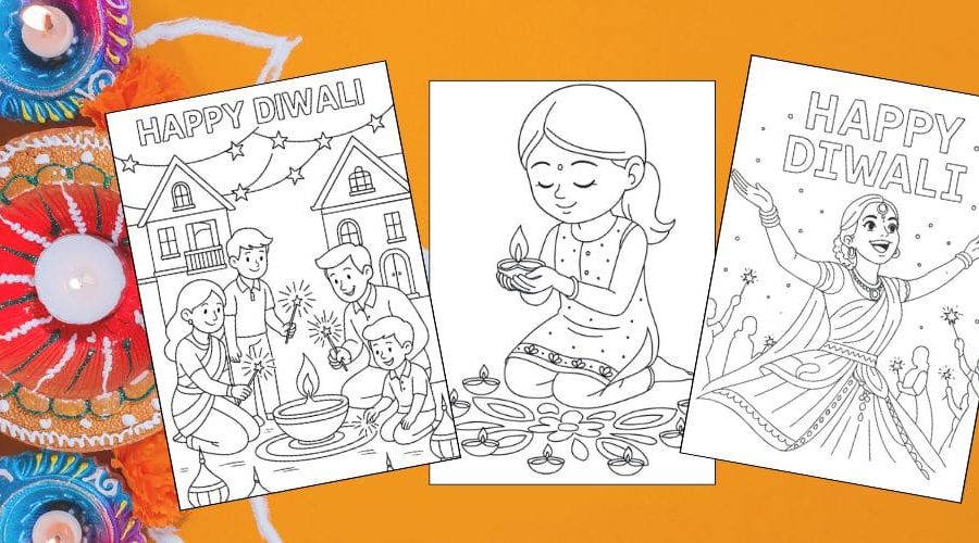 Free Printable Diwali Coloring Pages for Kids Tihar blog feature