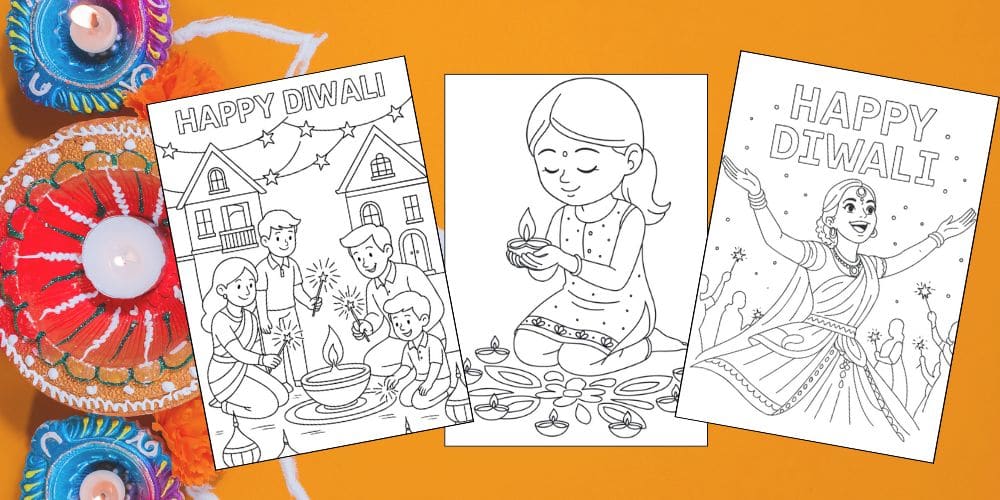 Free Printable Diwali Coloring Pages for Kids Tihar blog feature