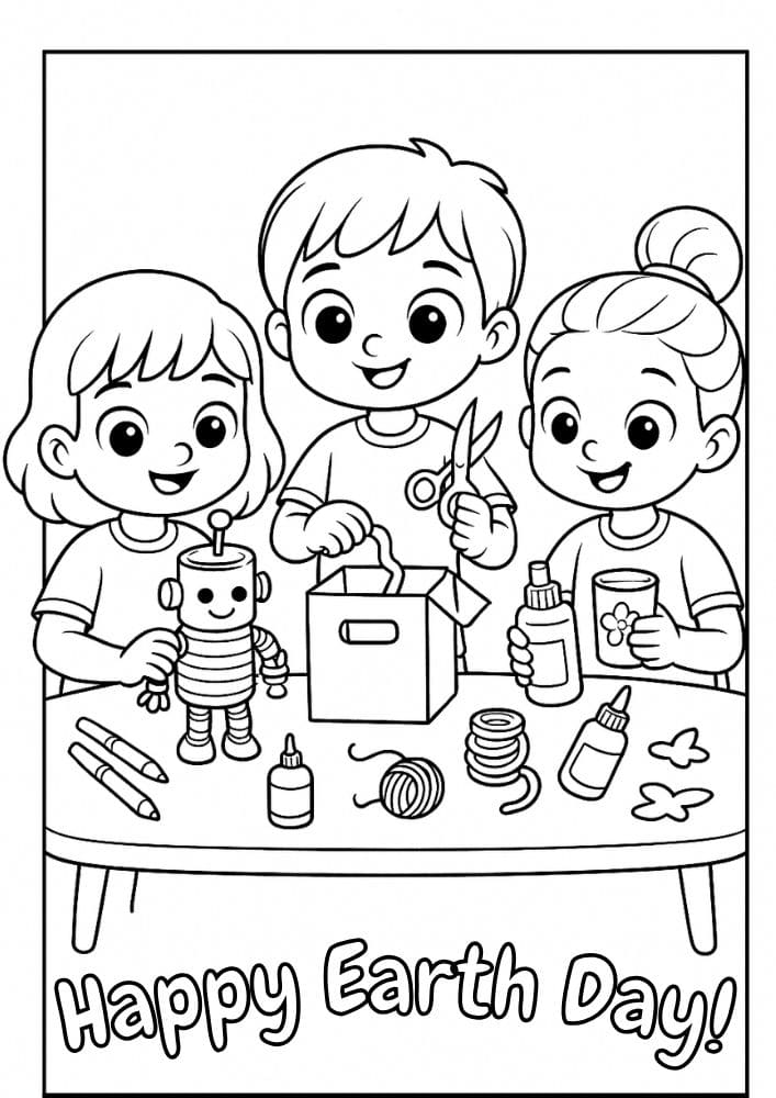 Free Printable Earth Day Coloring Pages for Kids Sustainable Colouring Book Green Printouts Upcycle Recycle Kids Crafts