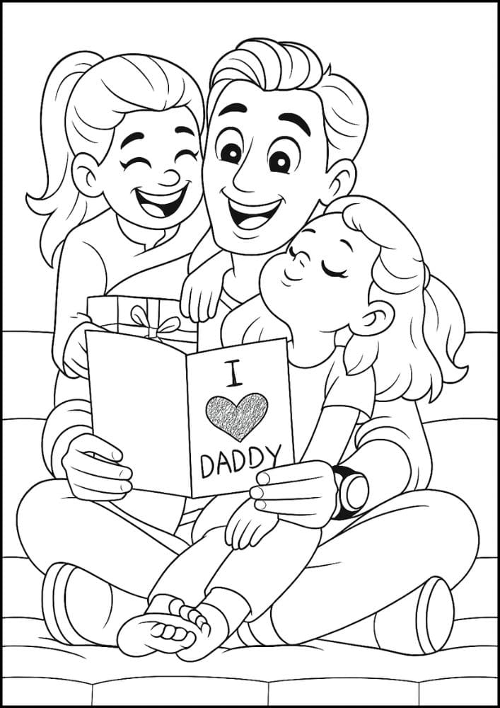 Free Printable Fathers Day Coloring Pages for Kids Dad Colouring Book Printout Activities I heart daddy