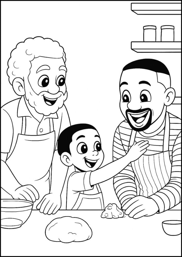 Free Printable Fathers Day Coloring Pages for Kids Dad Colouring Book Printout Activities baking cooking grandpa diversity