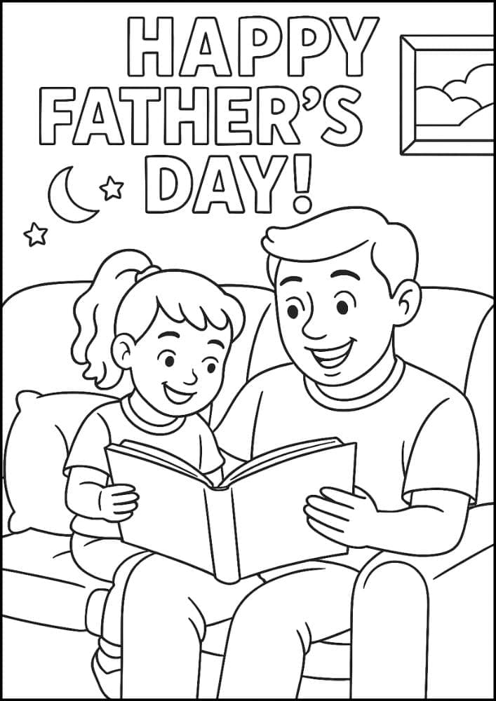 Free Printable Fathers Day Coloring Pages for Kids Dad Colouring Book Printout Activities bedtime story