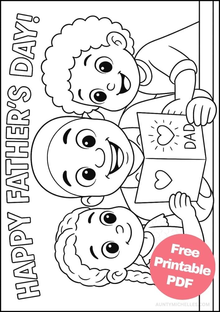 Free Printable Fathers Day Coloring Pages for Kids Dad Colouring Book Printout Activities card from both