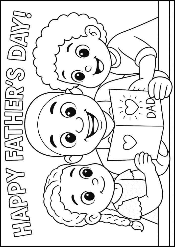Free Printable Fathers Day Coloring Pages for Kids Dad Colouring Book Printout Activities card from both