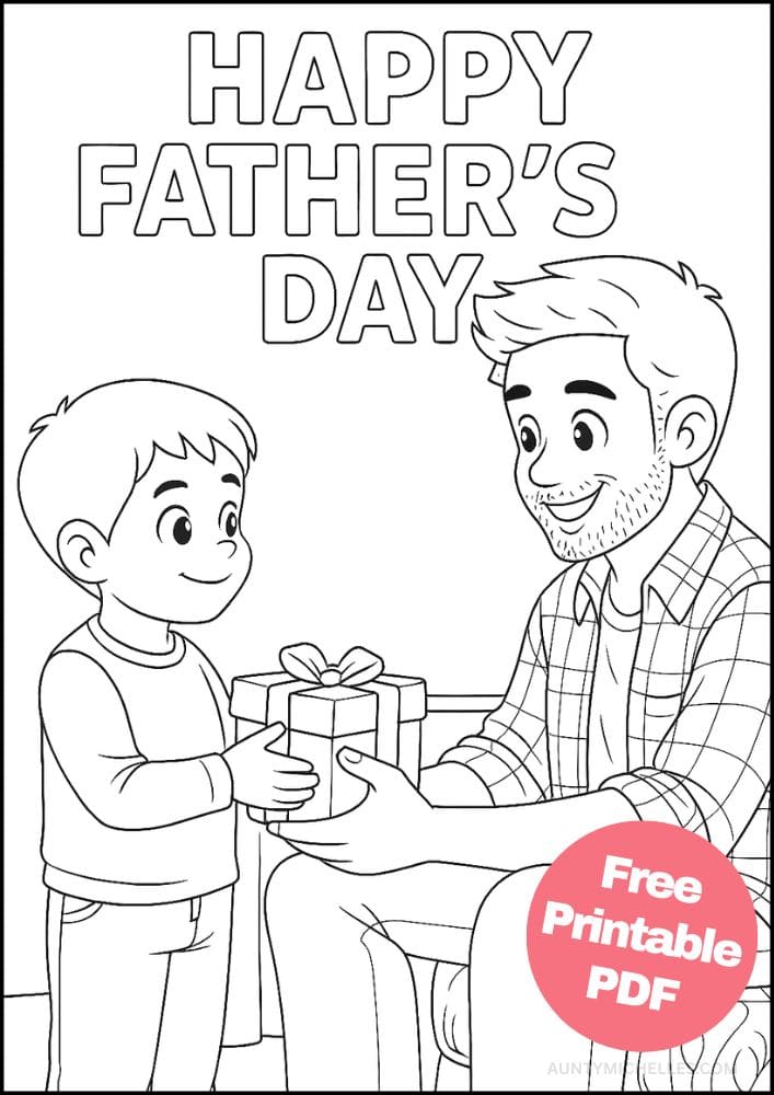 Free Printable Fathers Day Coloring Pages for Kids Dad Colouring Book Printout Activities gift giving