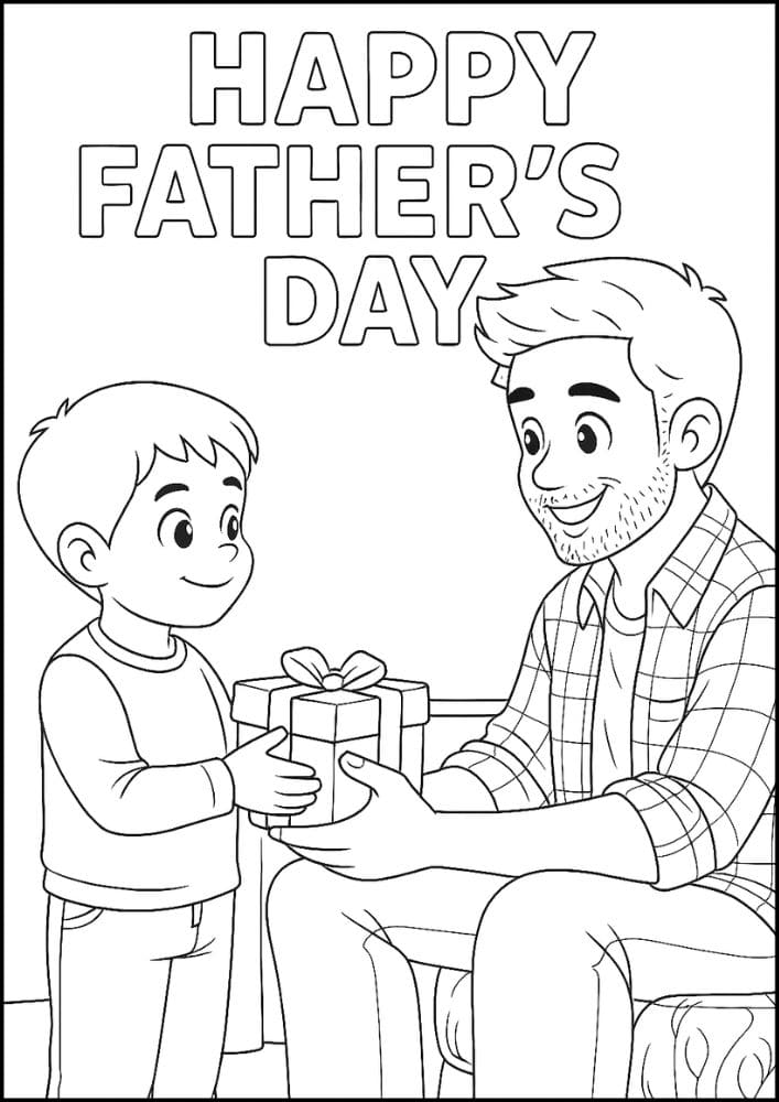 Free Printable Fathers Day Coloring Pages for Kids Dad Colouring Book Printout Activities gift giving
