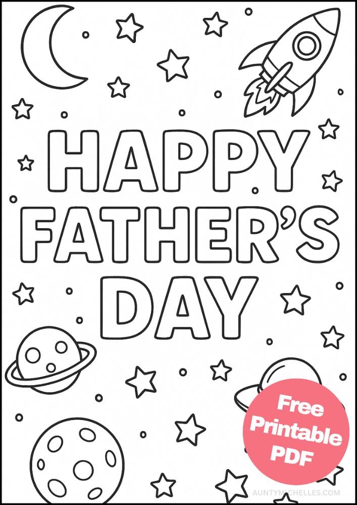 Free Printable Fathers Day Coloring Pages for Kids Dad Colouring Book Printout Activities outer space