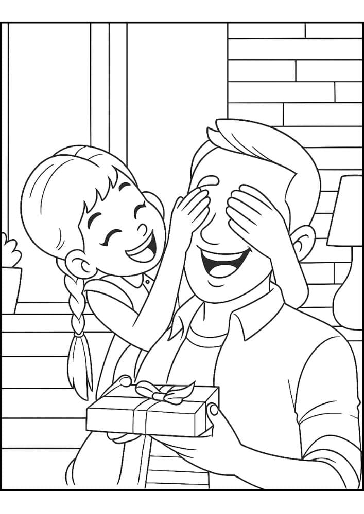 Free Printable Fathers Day Coloring Pages for Kids Dad Colouring Book Printout Activities surprise gift